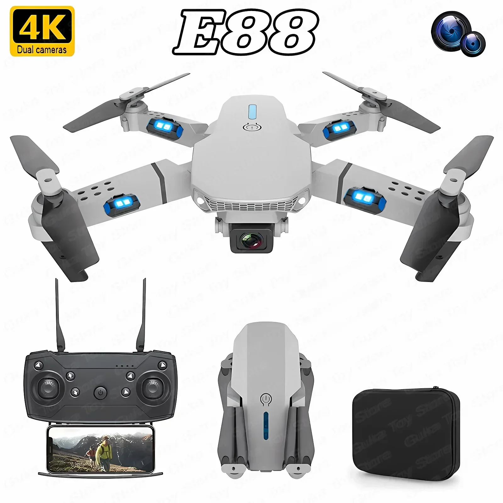 Drone Rc Foldable - E88 Pro WIFI FPV Drone Groothoek