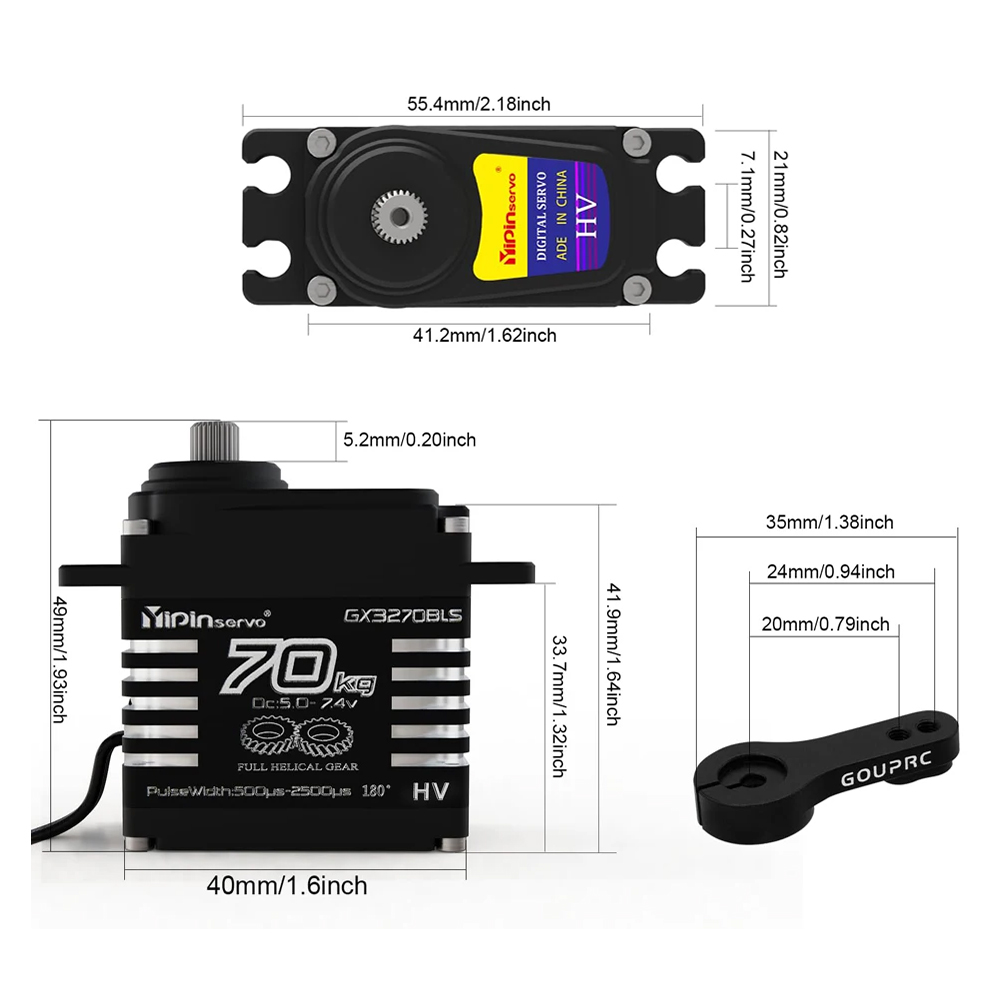 1/2PCS 70KG Grote Koppel Borst - Rc Car Servo recensie en prijs
