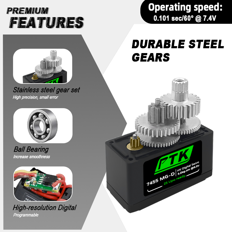 PTK 7455MG-D servo 12g Digital - Rc Car Servo recensie en prijs