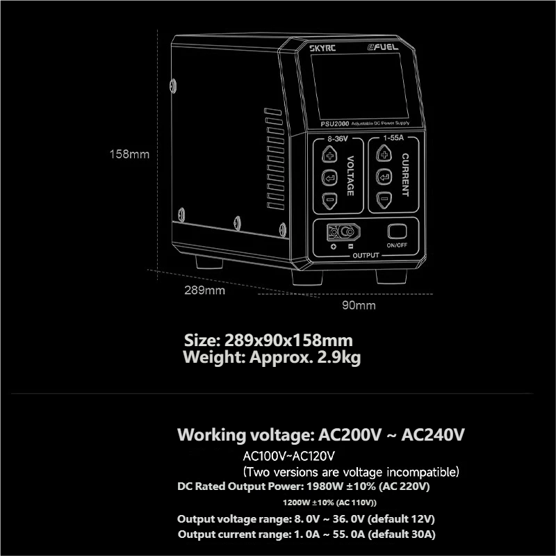 SKYRC PSU2000 1980W Verstelbar - Drone Rc Battery recensie en prijs