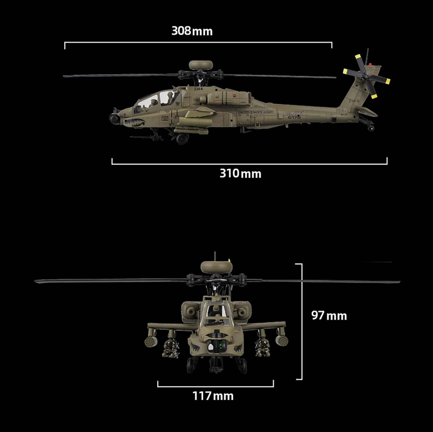 310MM 6CH C170 AH-64D RC Helik - Drone Shahed Rc recensie en prijs