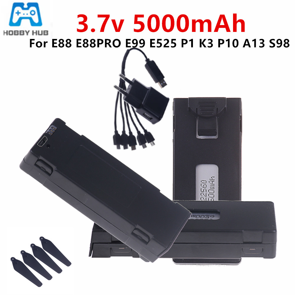 3.7V E88 5000mAh Oplaadbare Li - Drone Rc E99 Pro recensie en prijs